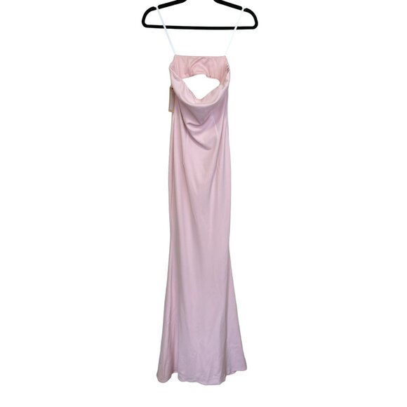 Katie May Pink Strapless Drape Back Jersey Maxi Dress Formal Sz Small NWT - Picture 4 of 8